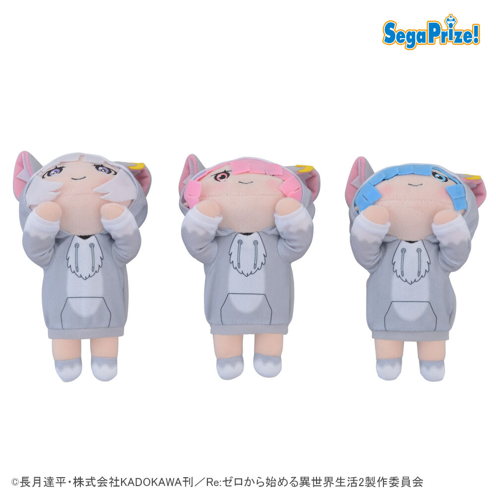 Re:ゼロから始める異世界生活　寝そべり　[MP]ぬいぐるみ “エミリア＆ラム＆レム”-大精霊パック-