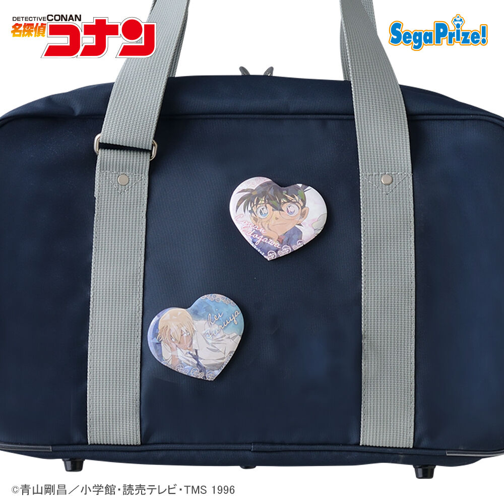 名探偵コナン　キラキラビッグハート型缶バッジ